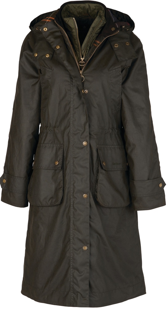 productImage: Long Cannich Wax Jacket naisten vahatakki, Olive/Classic