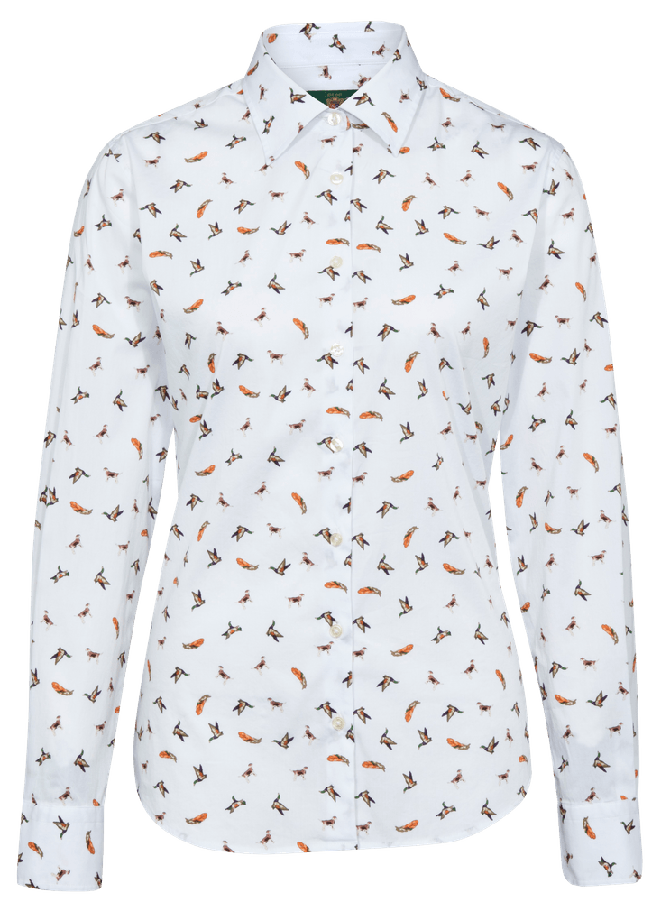 productImage: Lawen Printed Cotton Shirt naisten paita, White