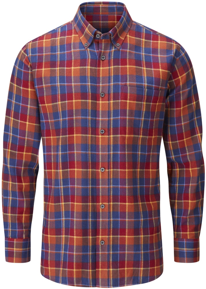 productImage: Ilkley Flannel Button Down Collar Shirt flanellipaita, Red Check