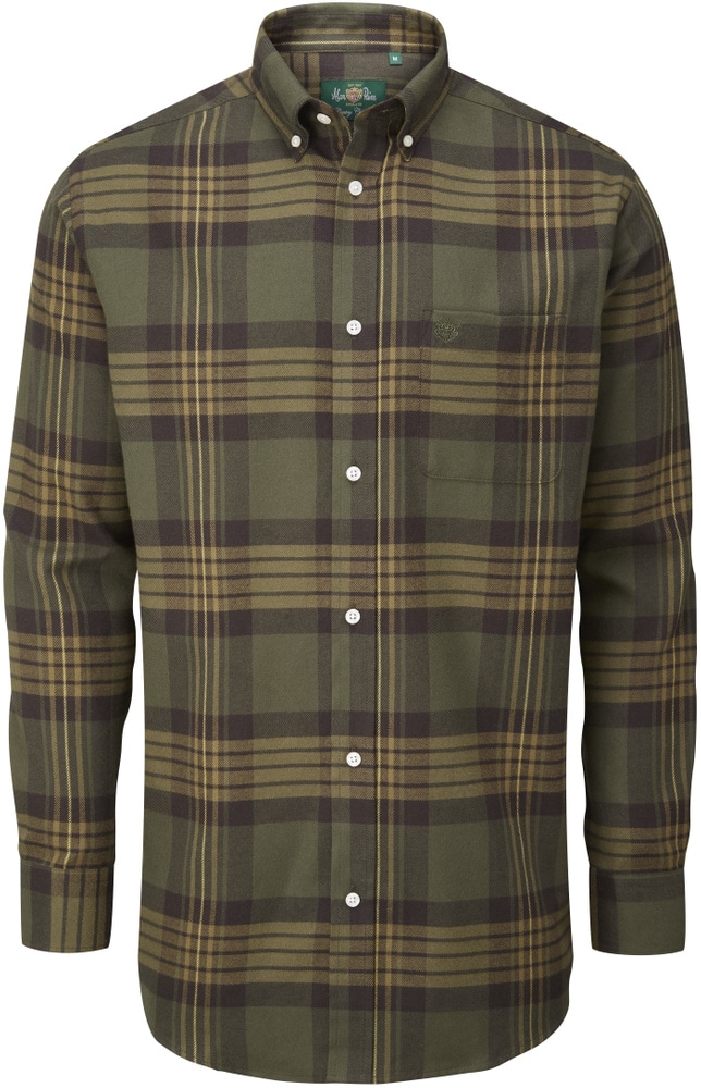 productImage: Ilkley Flannel Button Down Collar Shirt flanellipaita, Olive Check