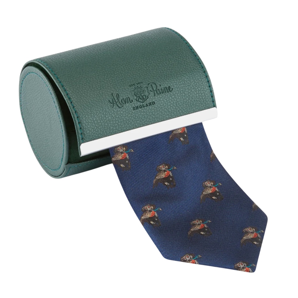 productImage: Ripon Silk Tie - Retriever Design Navy