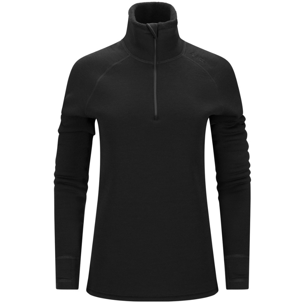 productImage: W's Fleecewool V2 Polo W/ Zip Jet Black