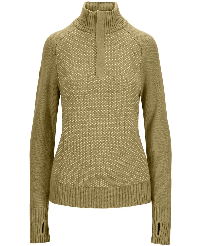 W Robin Low Half Zip Khaki, view: 1