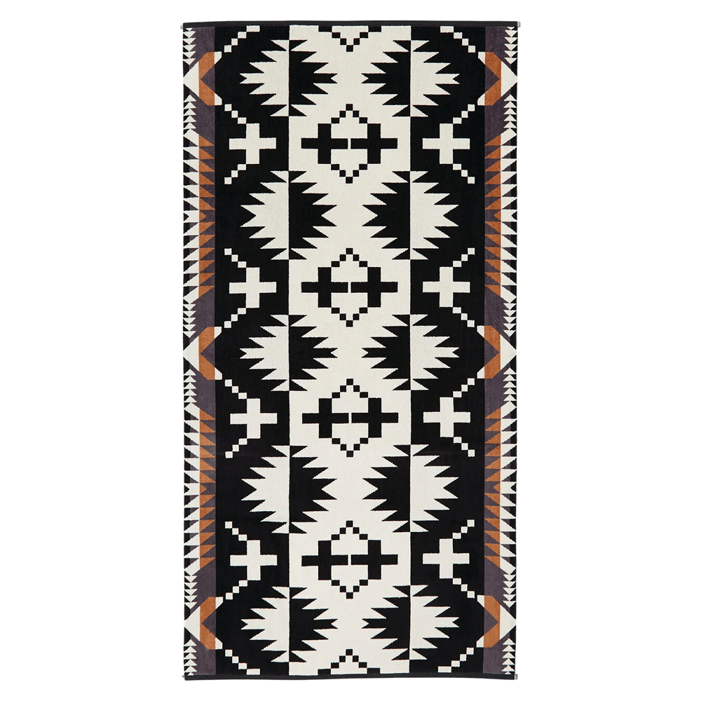 productImage: Jacquard Bath Towels Spider Rock Black / White