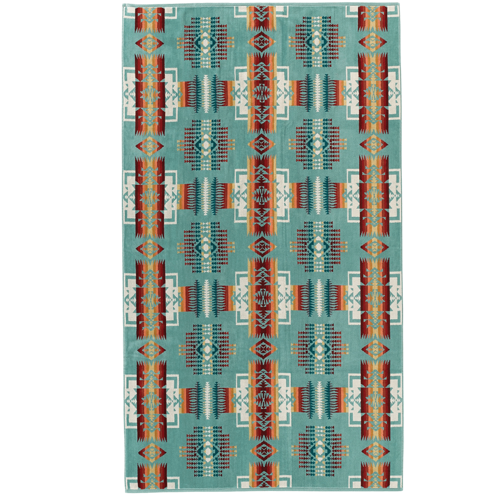 productImage: Jacquard Bath Towels Aqua