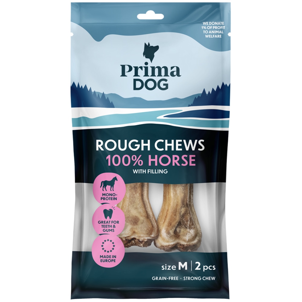 productImage: Rough Chews hevostäytteinen puruluu M 12 cm 100 g