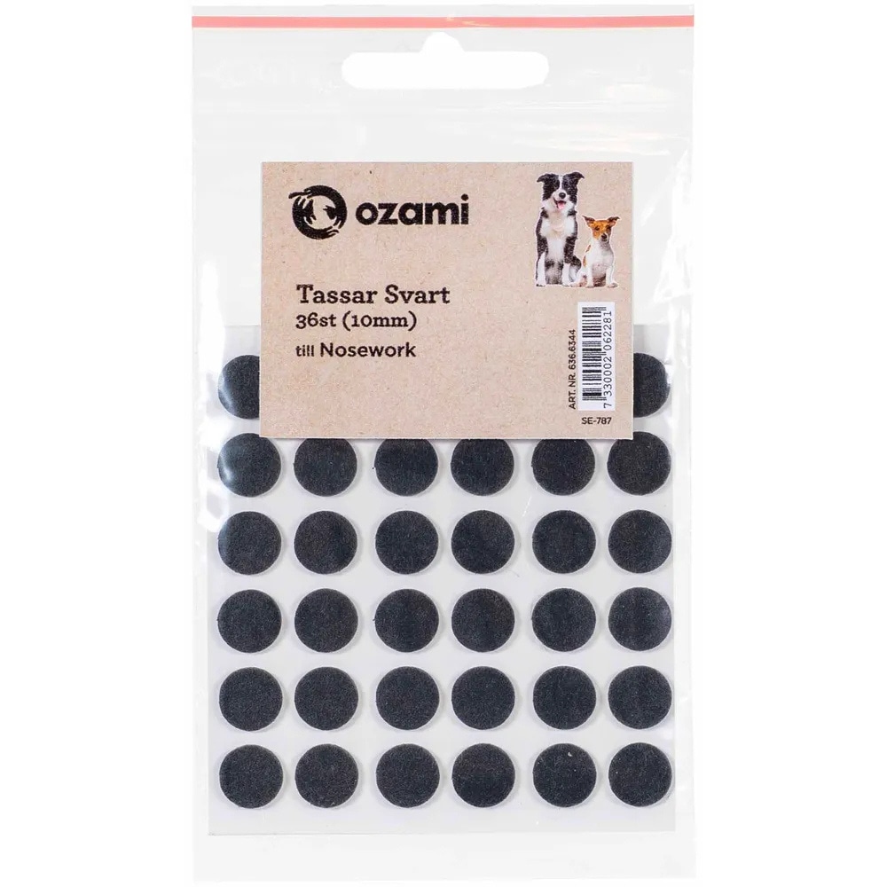 productImage: Nosework-huopatassut, musta 10 mm, 36 kpl