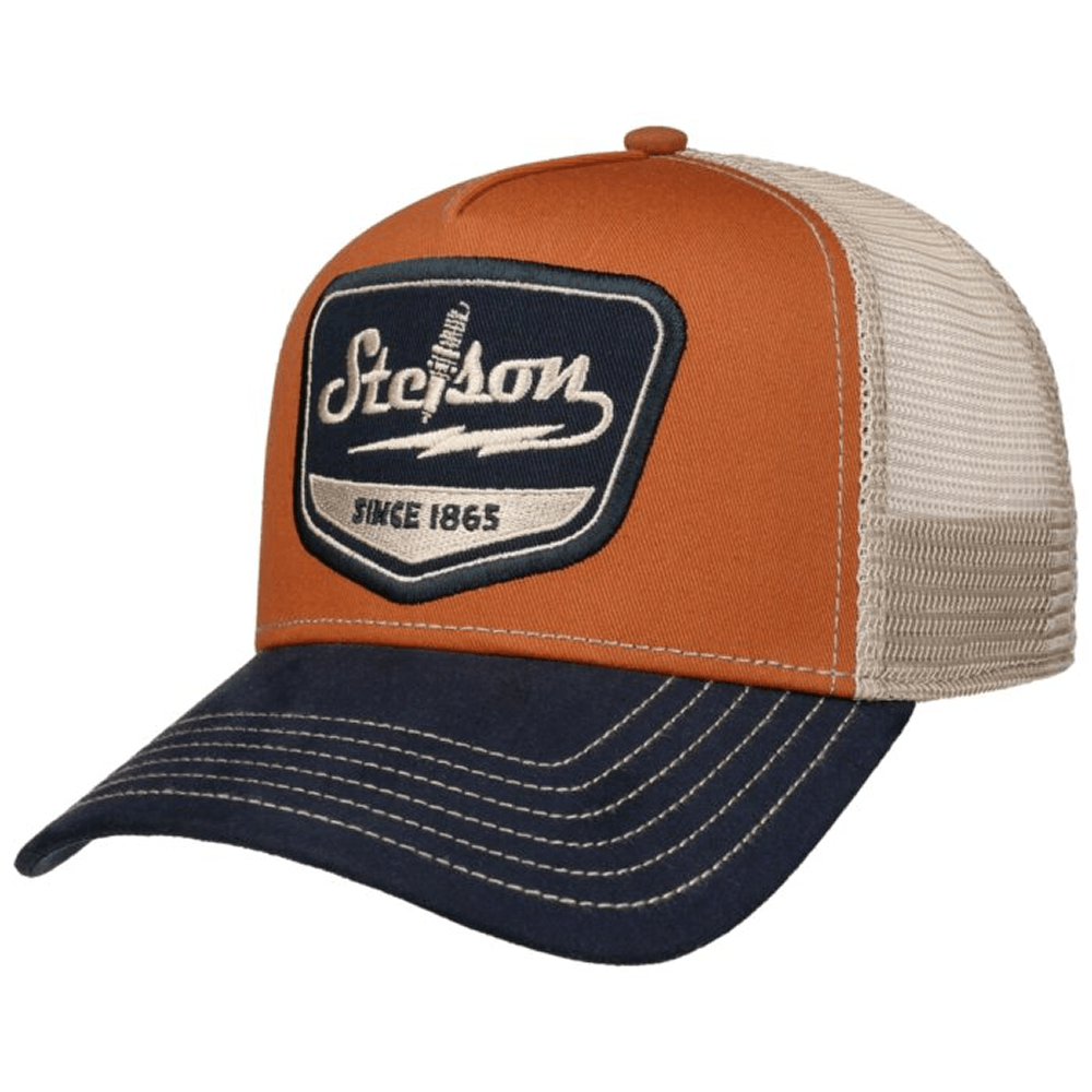 productImage: Trucker Cap Spark Plug Navy/Rust Orange