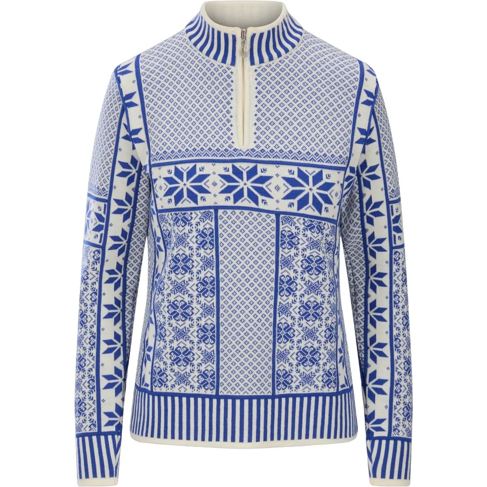 Vardasen Fem. Sweater Offwhite Ultramarine, view: 1
