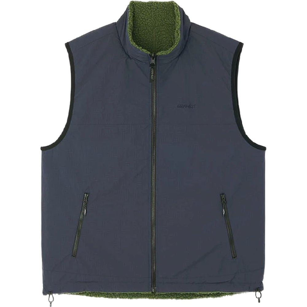Reversible Sherpa Vest Olive/Navy, view: 1