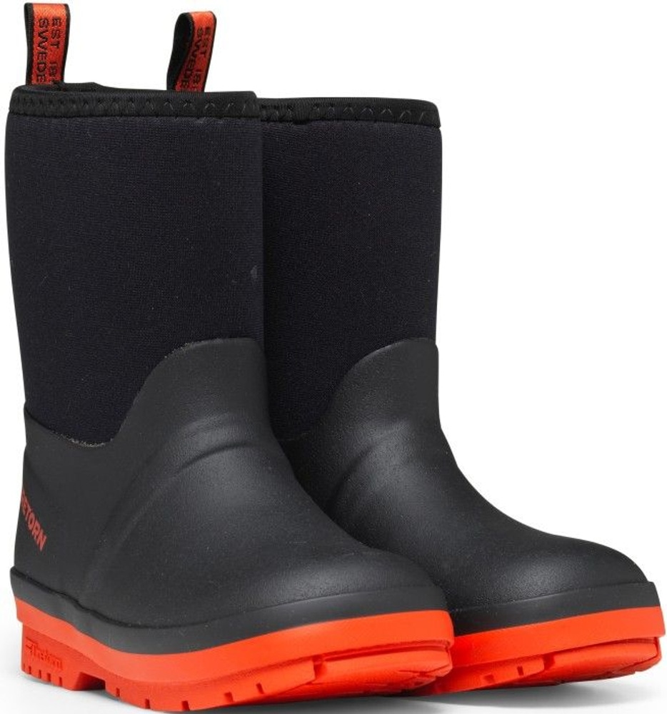productImage: Kuling Neoprene lasten vuorelliset saappaat, musta/oranssi