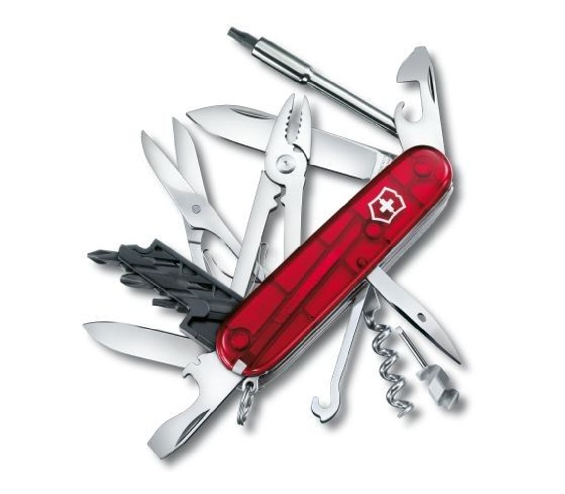productImage: CyberTool M32 -monitoimityökalu, läpinäkyvä punainen