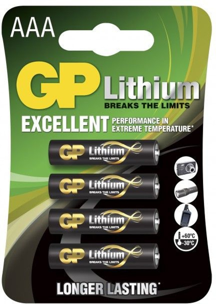 productImage: GP AAA-litiumparisto 1.5V 24LF-2U4 4-pack