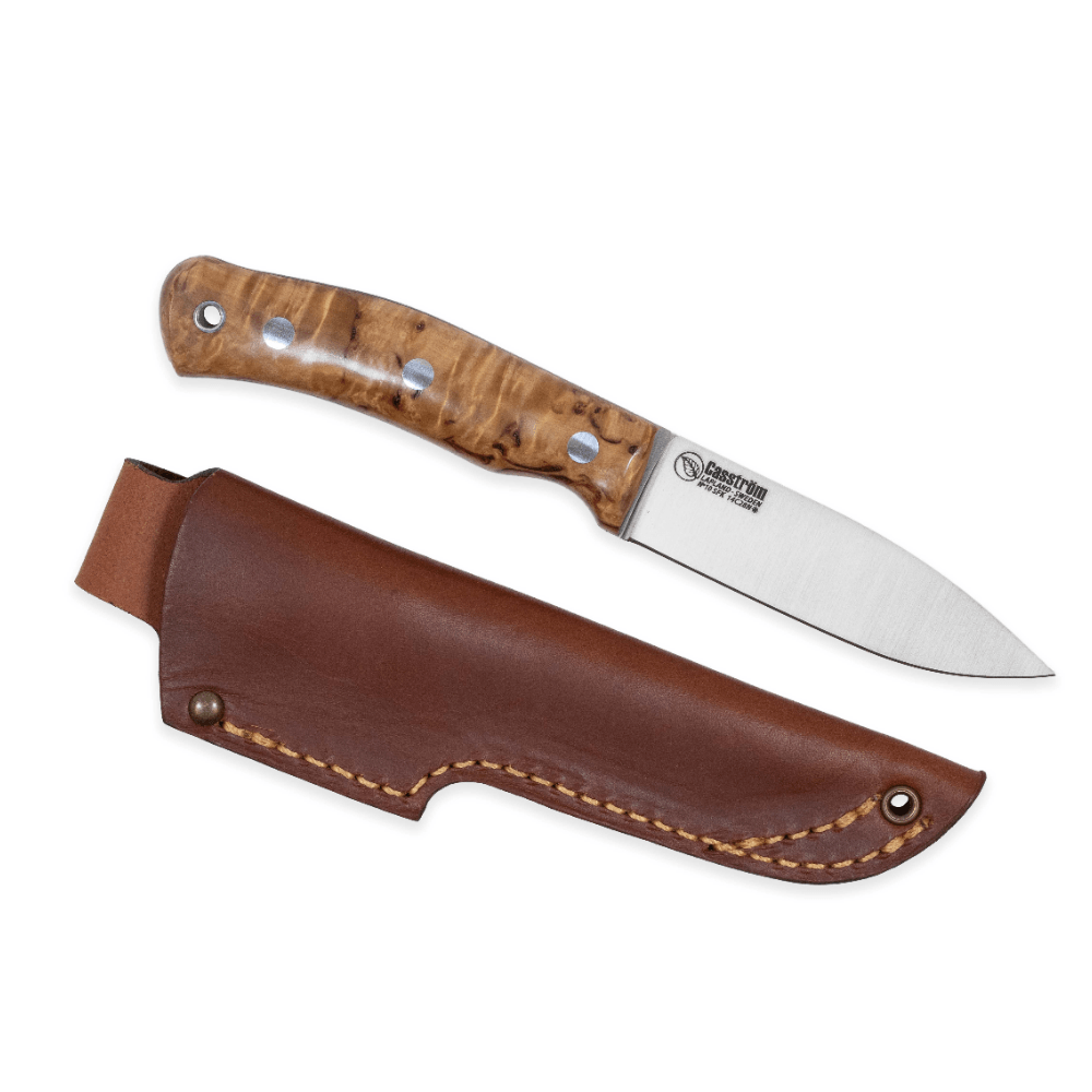 productImage: No.10 Swedish Forest Knife puukko, Sandvik 14C28N, stabiloitu visakoivu, tasohionta