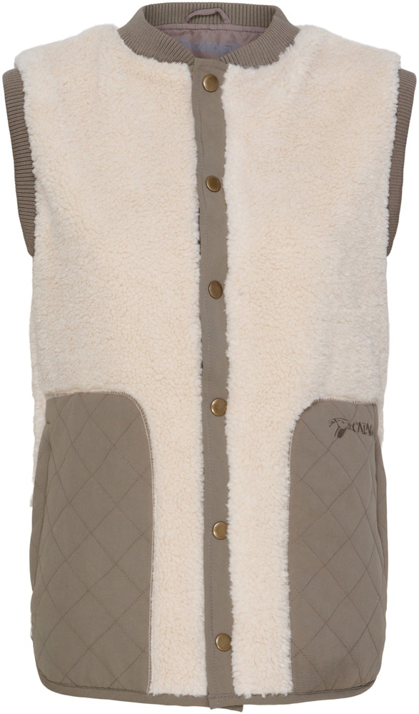 productImage: Paula Faux Fur Vest naisten liivi, Sandshell