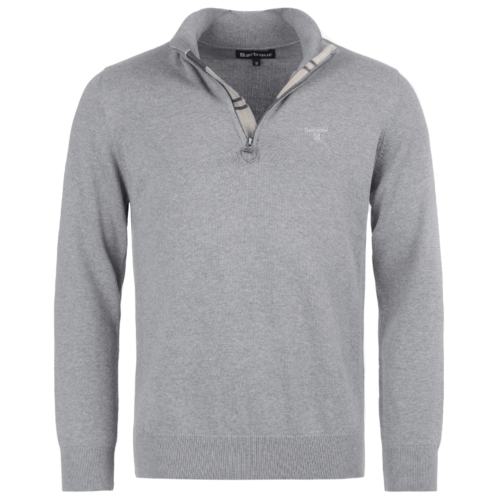 productImage: Cotton Half Zip Knit Grey Marl