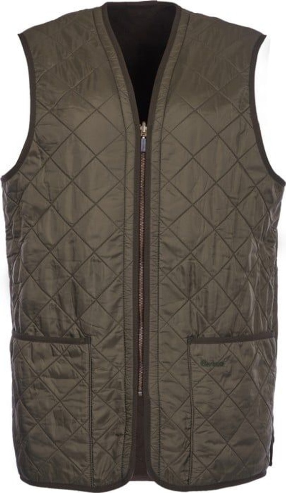 productImage: M's Polarquilt Waistcoat Zip In Liner Dark Olive Check