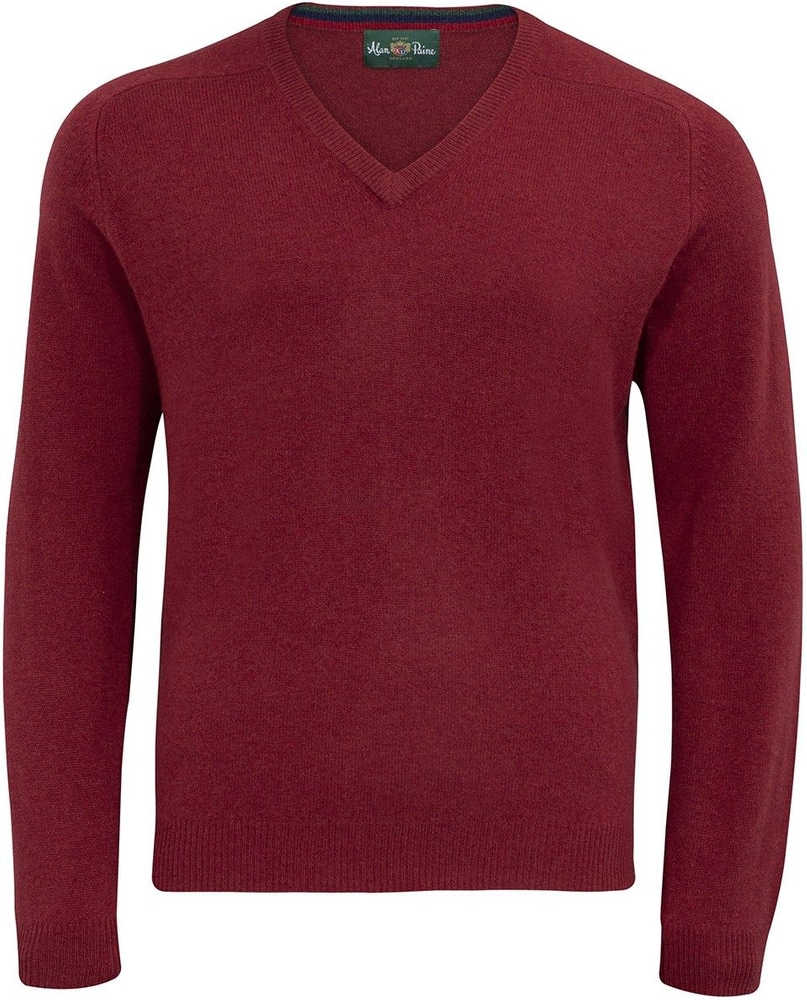 Streetly V-Neck Pullover lampaanvillainen pusero, punainen, view: 1