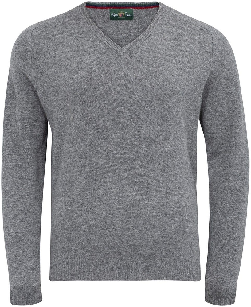 Streetly V-Neck Pullover lampaanvillainen pusero, Grey Mix, view: 1
