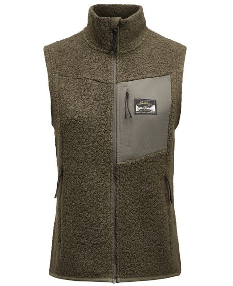 productImage: W's Flok Wool Pile Vest Forest Green