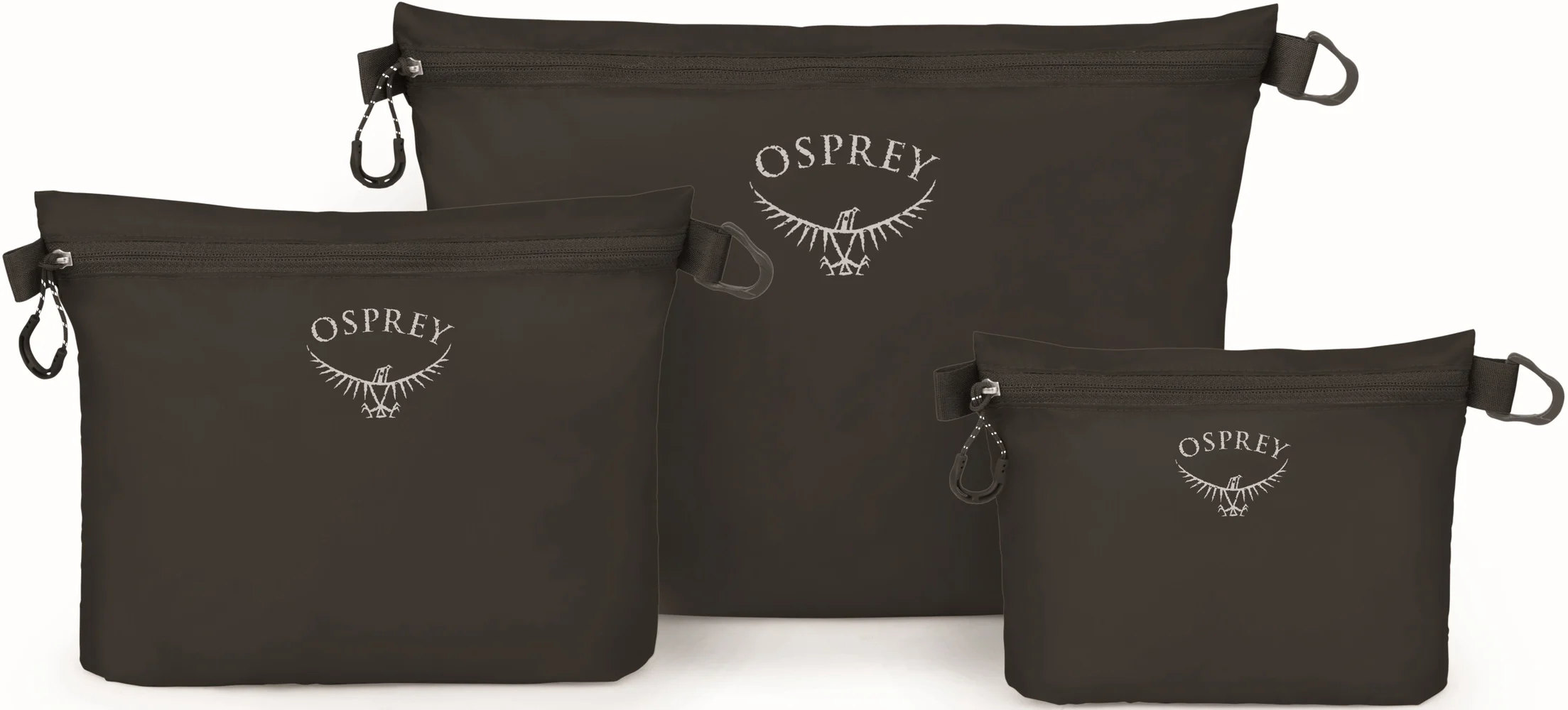 Zipper Sack Set pakkauspussit, 3 kpl, musta, view: 1