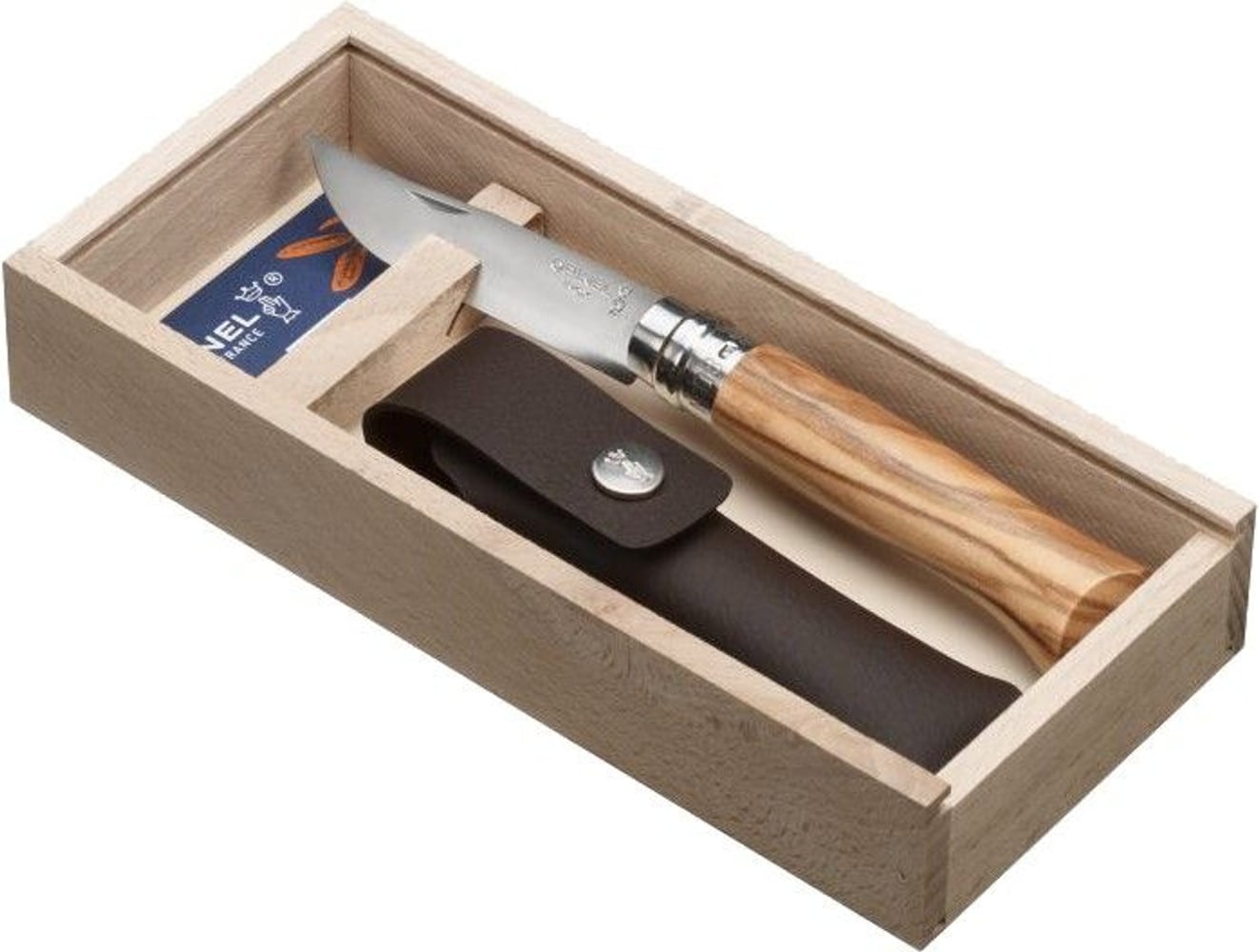 productImage: Luxury Olive No8 8,5 cm taskuveitsi + kotelo lahjapakkauksessa