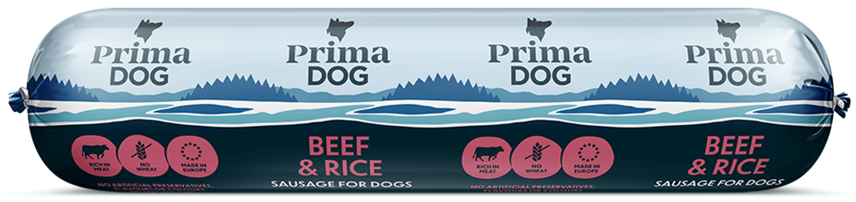 productImage: PrimaDog Beef & Rice -koiranmakkara 800 g