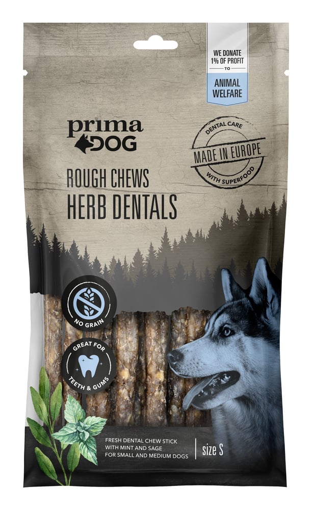 productImage: Prima Dog Rough Chews Dental Mint/Sage purutikku, 12 cm