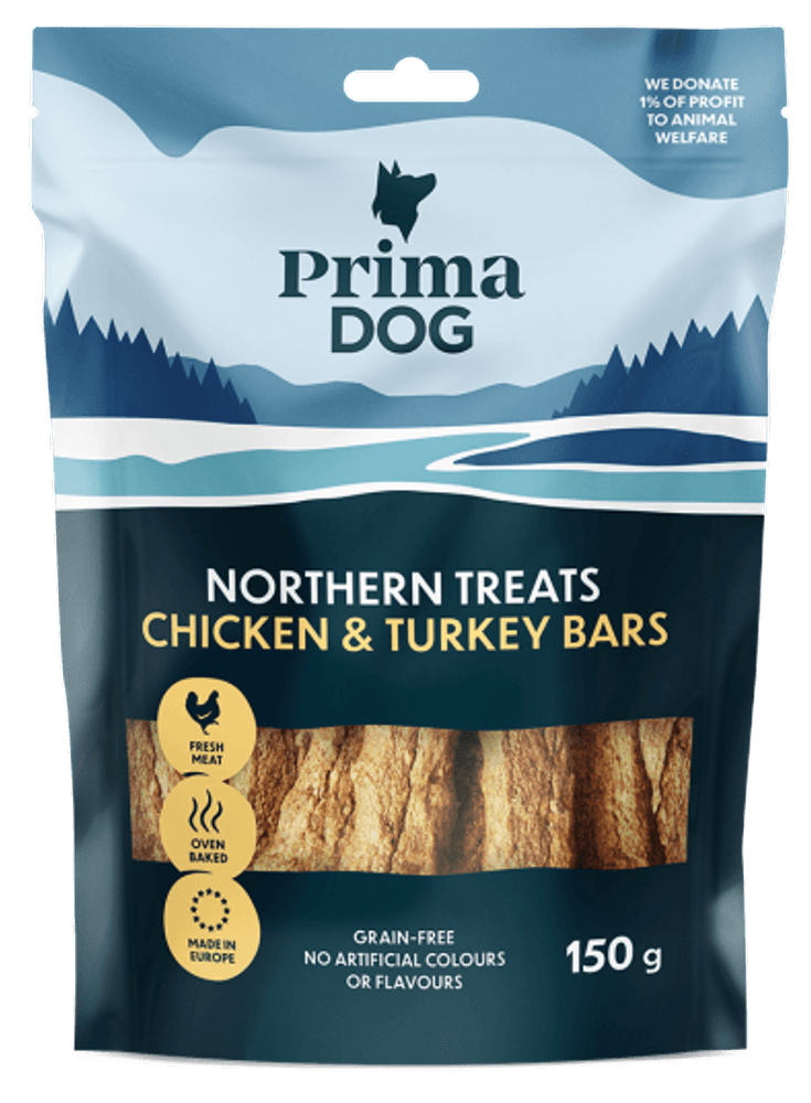 productImage: PrimaDog Northern Treats Kyckling-Kalkon Bar makupalat, 150g