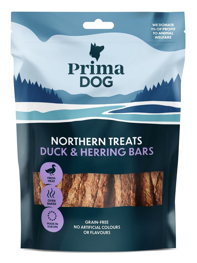 productImage: PrimaDog Northern Treats Anka-Strömming Bar makupalat, 150g