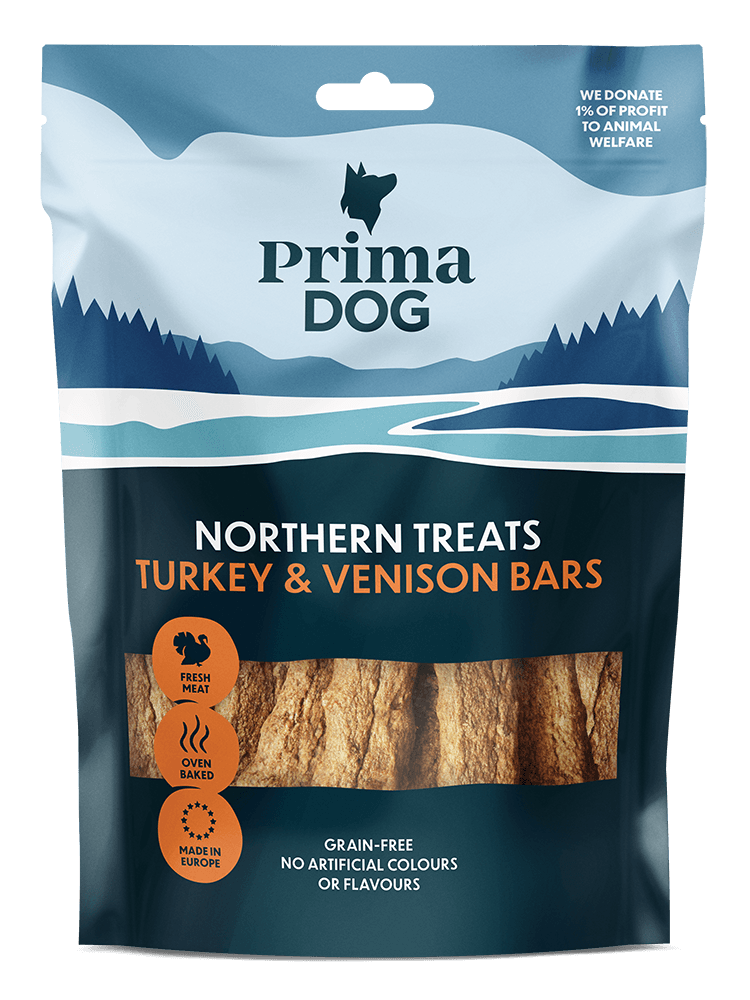 productImage: PrimaDog Northern Treats Kalkon-Viltkött Bar makupala, 150g