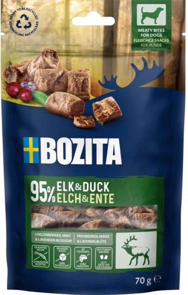 productImage: Snacks Meaty Bites Elk & Duck 70 g