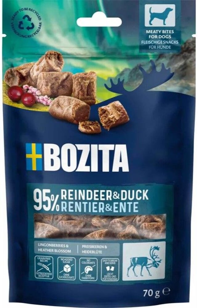 productImage: Snacks Meaty Bites Reindeer & Duck 70 g