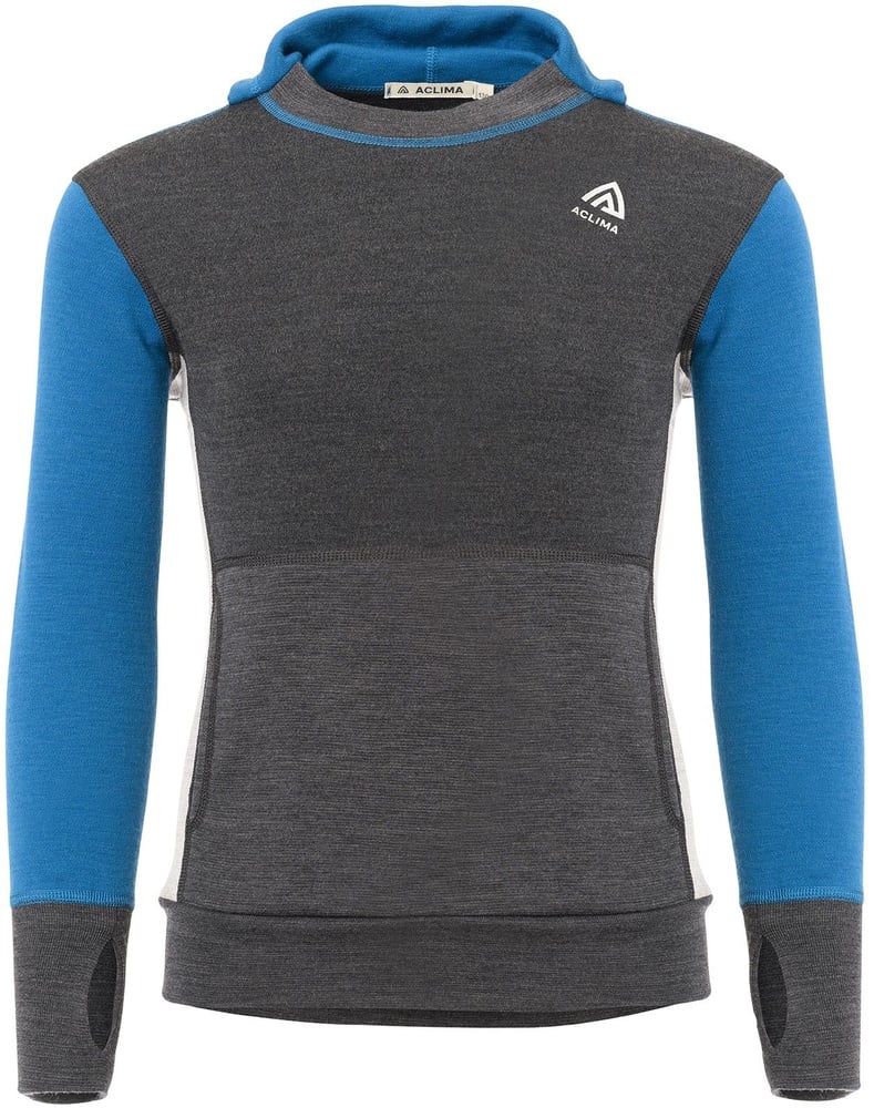productImage: WarmWool Hoodsweater lasten kerrastopaita, Corsair/Marengo/Beige Melange