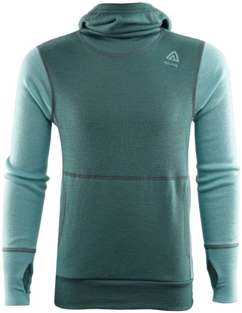 productImage: Kids WarmWool Hood Sweater lasten merinohuppari, North Atlantic/Reef Waters