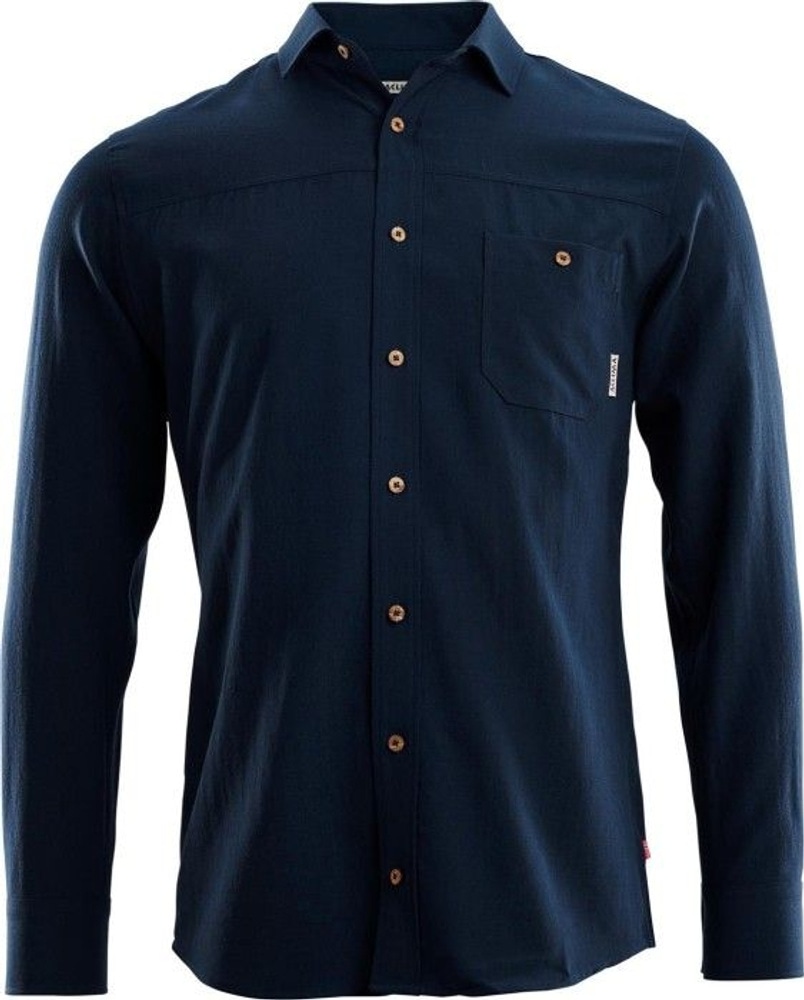 productImage: Woven Wool Merino -miesten kauluspaita (Navy Blazer)