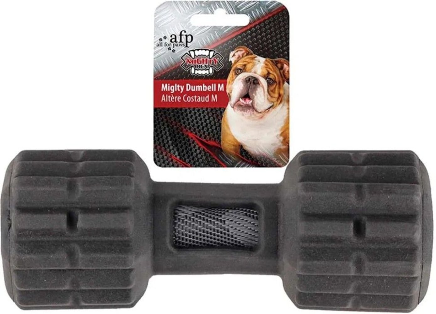 productImage: All For Paws Hundleksak Mighty Rex Dumbell M 17,5 cm Svart