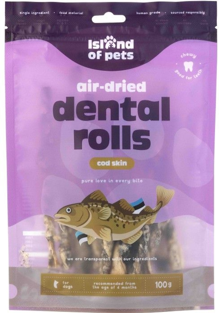 productImage: Island of Pets Cod Skin Dental Rolls 100 g