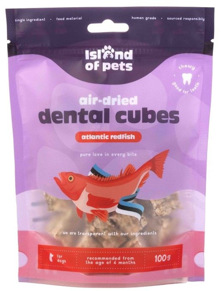 productImage: Island of Pets Air-dried Atlantic Redfish Dental Cubes 100 g