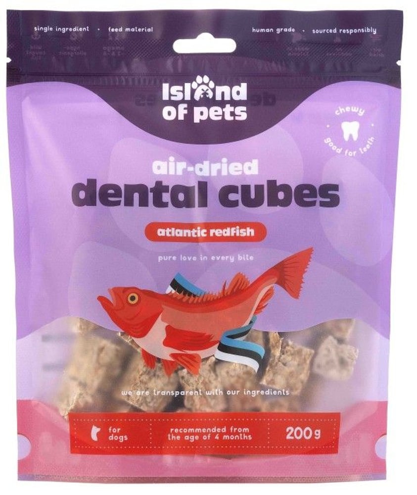 productImage: Island of Pets Air-dried Atlantic Redfish Dental Cubes 200 g