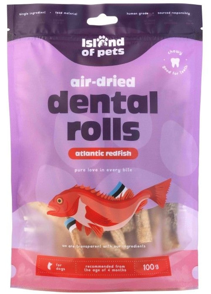 productImage: Island of Pets Air-dried Atlantic Redfish Dental Rolls 100 g