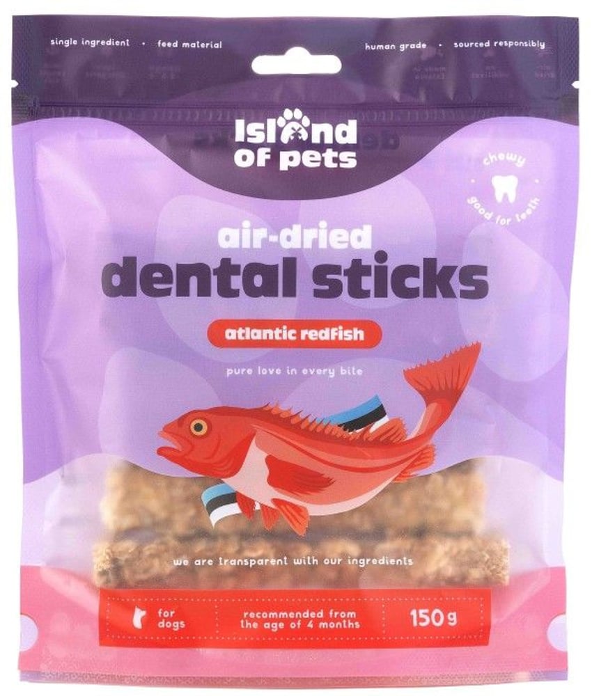 productImage: Island of Pets Air-dried Atlantic Redfish Dental Sticks 150 g