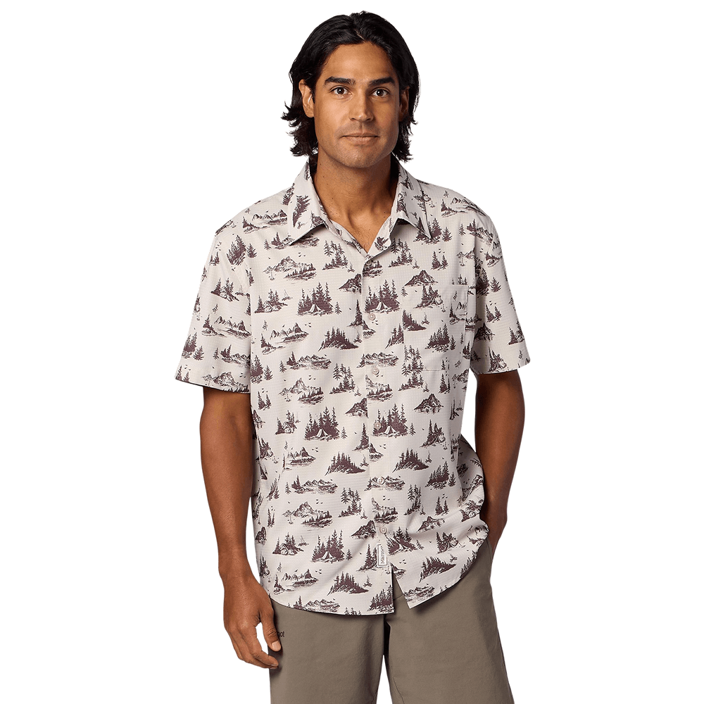 productImage: M's Airexchange Ss Shirt Birch Bark Lake Side Campout