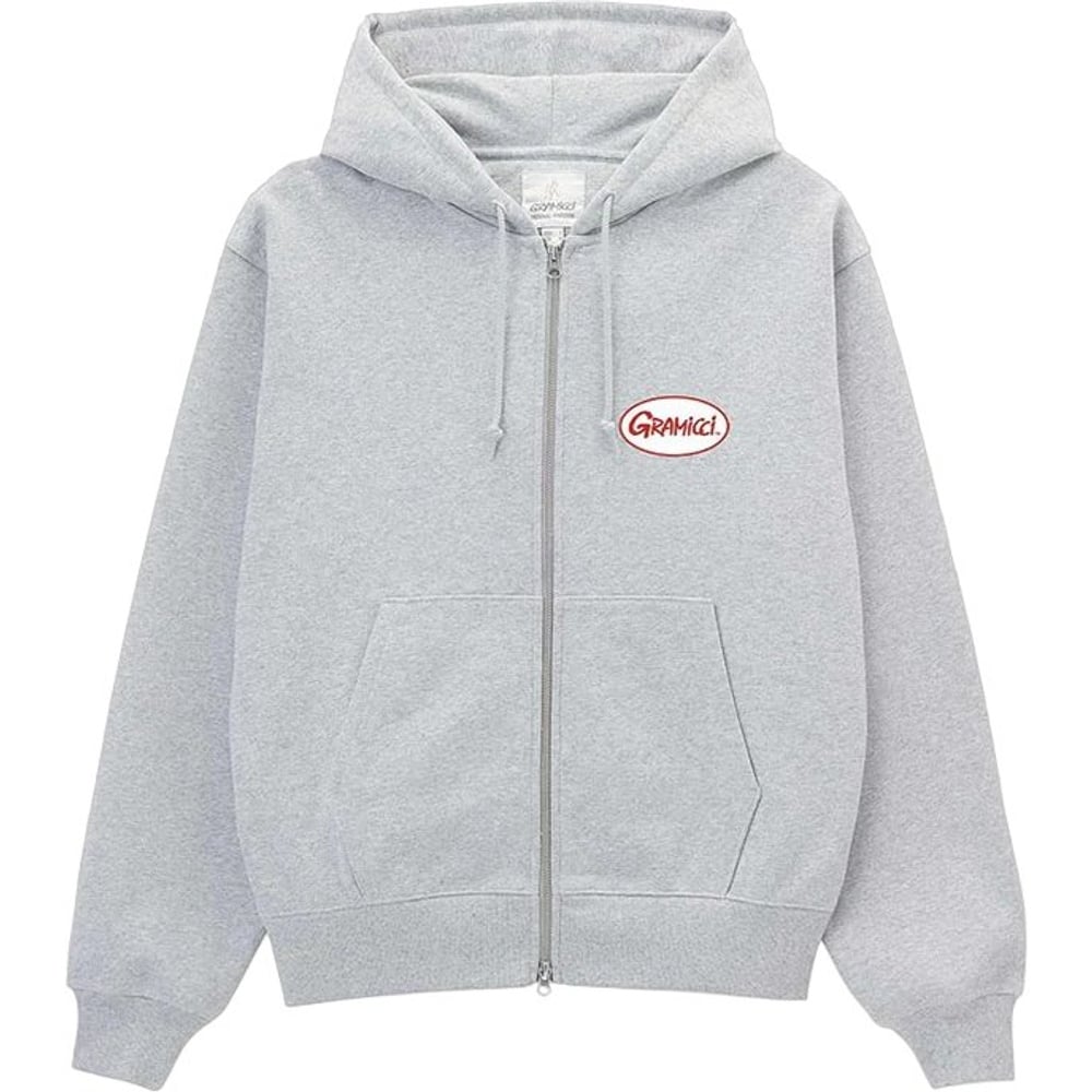 productImage: Oval Patch Zip Hooded Sweatshirt Heather Grey